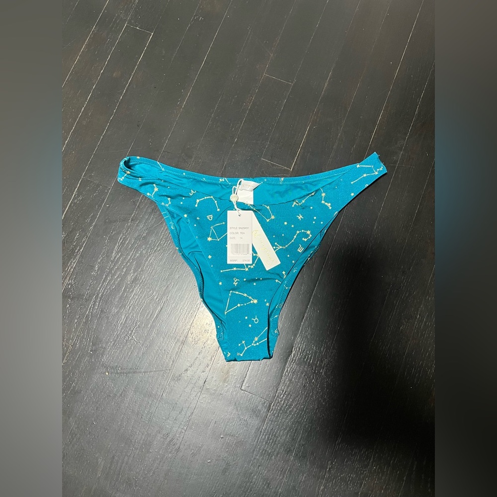 Sunshine 79 Teal Constellation Bikini Bottom size 14
